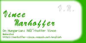 vince marhoffer business card